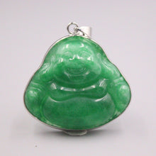 Load image into Gallery viewer, 10% OFF- Certified Natural Jadeite Emerald A*Jade HandCarved Happy Buddha Pendant