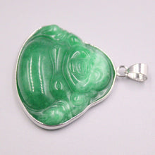 Load image into Gallery viewer, 10% OFF- Certified Natural Jadeite Emerald A*Jade HandCarved Happy Buddha Pendant