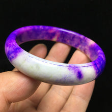 Load image into Gallery viewer, 10% OFF- 62/63/64mm Certified Natural Purple/Lavender Jadeite Emerald A*Jade Handcarved Bangle S126