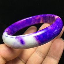 Load image into Gallery viewer, 10% OFF- 62/63/64mm Certified Natural Purple/Lavender Jadeite Emerald A*Jade Handcarved Bangle S126