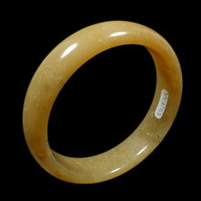Load image into Gallery viewer, 58-60mm Certified Natural Light Yellow Jadeite Emerald A Jade HandCarved Bracelet Bangle VV with Gift Box