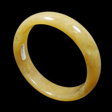 Load image into Gallery viewer, 58-60mm Certified Natural Light Yellow Jadeite Emerald A Jade HandCarved Bracelet Bangle VV with Gift Box