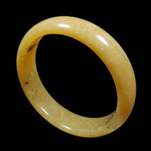 Load image into Gallery viewer, 58-60mm Certified Natural Light Yellow Jadeite Emerald A Jade HandCarved Bracelet Bangle VV with Gift Box