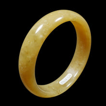 Load image into Gallery viewer, 58-60mm Certified Natural Light Yellow Jadeite Emerald A Jade HandCarved Bracelet Bangle VV with Gift Box