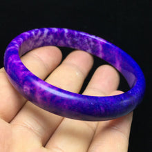 Load image into Gallery viewer, 10% OFF- 60/61/62mm Certified Natural Lavender Purple Jadeite Emerald A*Jade Handcarved Lucky Bangle S04