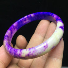 Load image into Gallery viewer, 10% OFF- 60/61/62mm Certified Natural Lavender Purple Jadeite Emerald A*Jade Handcarved Lucky Bangle S05
