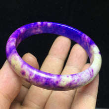 Load image into Gallery viewer, 10% OFF- 60/61/62mm Certified Natural Lavender Purple Jadeite Emerald A*Jade Handcarved Lucky Bangle S05