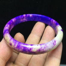 Load image into Gallery viewer, 10% OFF- 60/61/62mm Certified Natural Lavender Purple Jadeite Emerald A*Jade Handcarved Lucky Bangle S05