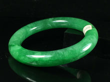 Load image into Gallery viewer, 10% OFF- 57/58/59mm Certified Natural Lavender Green Jadeite Emerald A*Jade HandCarved Lucky Jade Round Bangle A125