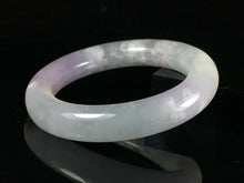 Load image into Gallery viewer, 10% OFF- 57/58/59mm Certified Natural Lavender Jadeite Emerald A*Jade HandCarved Lucky Jade Round Bangle A126