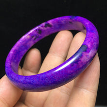 Load image into Gallery viewer, 10% OFF- 60/61/62mm Certified Natural Lavender Purple Jadeite Emerald A*Jade Handcarved Lucky Bangle S07