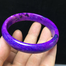 Load image into Gallery viewer, 10% OFF- 60/61/62mm Certified Natural Lavender Purple Jadeite Emerald A*Jade Handcarved Lucky Bangle S07