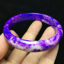 Load image into Gallery viewer, 10% OFF- 60/61/62mm Certified Natural Lavender Purple Jadeite Emerald A*Jade Handcarved Lucky Bangle S09