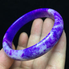 Load image into Gallery viewer, 10% OFF- 60/61/62mm Certified Natural Lavender Purple Jadeite Emerald A*Jade Handcarved Lucky Bangle S10