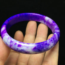 Load image into Gallery viewer, 10% OFF- 60/61/62mm Certified Natural Lavender Purple Jadeite Emerald A*Jade Handcarved Lucky Bangle S10