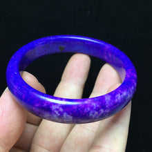 Load image into Gallery viewer, 10% OFF- 58/59/60mm Certified Natural Lavender Purple Jadeite Emerald A*Jade Handcarved Lucky Bangle S11