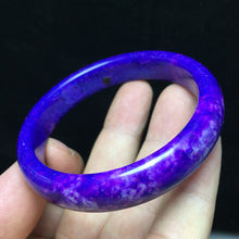 Load image into Gallery viewer, 10% OFF- 58/59/60mm Certified Natural Lavender Purple Jadeite Emerald A*Jade Handcarved Lucky Bangle S11