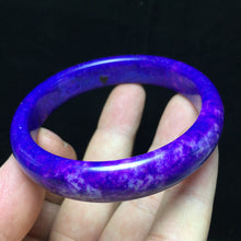 Load image into Gallery viewer, 10% OFF- 58/59/60mm Certified Natural Lavender Purple Jadeite Emerald A*Jade Handcarved Lucky Bangle S11