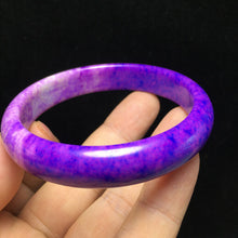 Load image into Gallery viewer, 10% OFF- 60/61/62mm Certified Natural Lavender Purple Jadeite Emerald A*Jade Handcarved Lucky Bangle S12