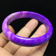 Load image into Gallery viewer, 10% OFF- 60/61/62mm Certified Natural Lavender Purple Jadeite Emerald A*Jade Handcarved Lucky Bangle S12