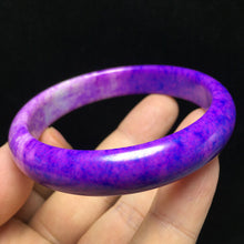 Load image into Gallery viewer, 10% OFF- 60/61/62mm Certified Natural Lavender Purple Jadeite Emerald A*Jade Handcarved Lucky Bangle S12