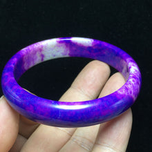 Load image into Gallery viewer, 10% OFF- 60/61/62mm Certified Natural Lavender Purple Jadeite Emerald A*Jade Handcarved Lucky Bangle S13