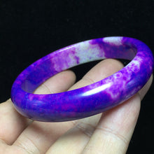 Load image into Gallery viewer, 10% OFF- 60/61/62mm Certified Natural Lavender Purple Jadeite Emerald A*Jade Handcarved Lucky Bangle S13
