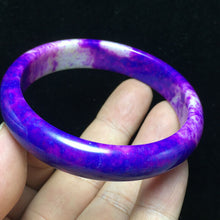 Load image into Gallery viewer, 10% OFF- 60/61/62mm Certified Natural Lavender Purple Jadeite Emerald A*Jade Handcarved Lucky Bangle S13