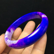 Load image into Gallery viewer, 10% OFF- 60/61/62mm Certified Natural Lavender Purple Jadeite Emerald A*Jade Handcarved Lucky Bangle S14