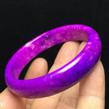 Load image into Gallery viewer, 10% OFF- 57/58/59mm Certified Natural Lavender Purple Jadeite Emerald A*Jade Handcarved Lucky Bangle S15