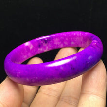 Load image into Gallery viewer, 10% OFF- 57/58/59mm Certified Natural Lavender Purple Jadeite Emerald A*Jade Handcarved Lucky Bangle S15
