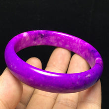 Load image into Gallery viewer, 10% OFF- 57/58/59mm Certified Natural Lavender Purple Jadeite Emerald A*Jade Handcarved Lucky Bangle S15