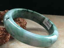 Load image into Gallery viewer, 10% OFF- 55/56/57mm Certified Natural Jadeite Emerald A*Jade Handcarved Lucky Bangle X2642
