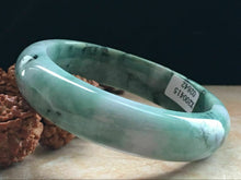Load image into Gallery viewer, 10% OFF- 55/56/57mm Certified Natural Jadeite Emerald A*Jade Handcarved Lucky Bangle X2642