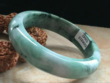 Load image into Gallery viewer, 10% OFF- 55/56/57mm Certified Natural Jadeite Emerald A*Jade Handcarved Lucky Bangle X2642