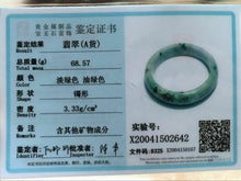 Load image into Gallery viewer, 10% OFF- 55/56/57mm Certified Natural Jadeite Emerald A*Jade Handcarved Lucky Bangle X2642