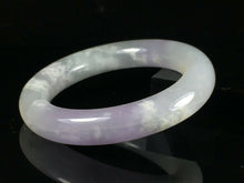 Load image into Gallery viewer, 10% OFF- 57/58/59mm Certified Natural Lavender Jadeite Emerald A*Jade HandCarved Lucky Jade Round Bangle A126