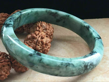 Load image into Gallery viewer, 10% OFF- 60/61/62mm Certified Natural Jadeite Emerald A*Jade Handcarved Lucky Bangle X2684