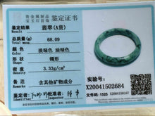 Load image into Gallery viewer, 10% OFF- 60/61/62mm Certified Natural Jadeite Emerald A*Jade Handcarved Lucky Bangle X2684