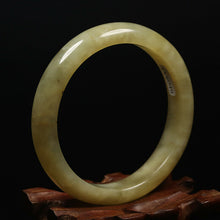 Load image into Gallery viewer, 10% OFF- 57/58/59mm Certified Natural Yellow Gold Emerald Xiu Jade*A Handcarved Bangle VV6049