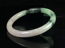 Load image into Gallery viewer, 10% OFF- 57/58/59mm Certified Natural Lavender 3 Color Jadeite Emerald A*Jade HandCarved Lucky Jade Round Bangle A096