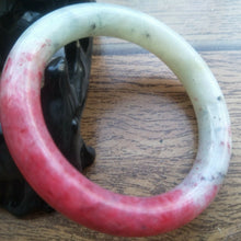 Load image into Gallery viewer, 10% OFF- 54/55/56mm Certified Natural Red Emerald Xiu Jade A HandCarved Lucky Round Bracelet Bangle A150