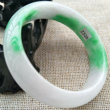 Load image into Gallery viewer, 10% OFF- 57/58/59mm Certified Natural Jadeite Emerald A*Jade HandCarved Lucky Bracelet Bangle Z328