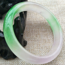 Load image into Gallery viewer, 57/58/59mm Certified Natural 3 Color Jadeite Emerald A Jade HandCarved Lucky Bracelet Bangle V526