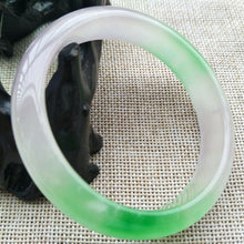 Load image into Gallery viewer, 57/58/59mm Certified Natural 3 Color Jadeite Emerald A Jade HandCarved Lucky Bracelet Bangle V526