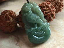 Load image into Gallery viewer, 10% OFF- Certified Natural Oily Jadeite Emerald Jade Tablet Translucent Rooster Pendant《Grade A》F0508