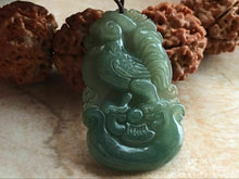 Load image into Gallery viewer, 10% OFF- Certified Natural Oily Jadeite Emerald Jade Tablet Translucent Rooster Pendant《Grade A》F0508