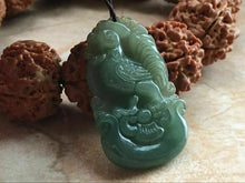 Load image into Gallery viewer, 10% OFF- Certified Natural Oily Jadeite Emerald Jade Tablet Translucent Rooster Pendant《Grade A》F0508