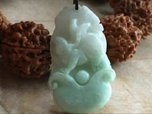 Load image into Gallery viewer, 10% OFF- Certified Natural Jadeite Emerald Jade Tablet Translucent Lucky Rabbit Pendant《Grade A》F0550