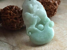 Load image into Gallery viewer, 10% OFF- Certified Natural Jadeite Emerald Jade Tablet Translucent Lucky Rabbit Pendant《Grade A》F0550